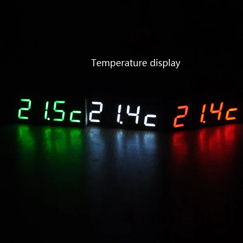 5V 12V 24V Car Auto Digital Led Electronic Time Clock + Thermometer + Voltmeter Three Colors For Choose