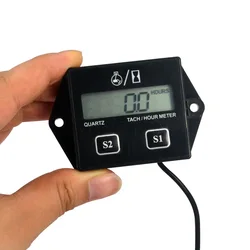 Waterproof Digital Engine Tach Hour Meter Tachometer Gauge Engine RPM LCD Display For Motorcycle Motor Stroke Engine Car Boat