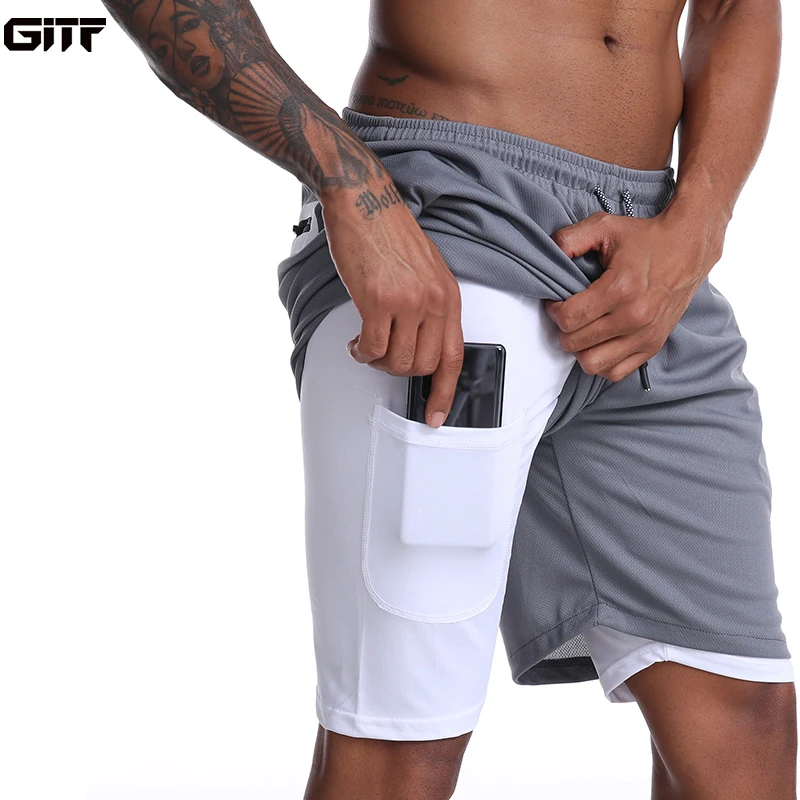 

GITF 8 Colors Breathable Material Quick Dry Men Sports Running Shorts With Longer Liner No LOGO