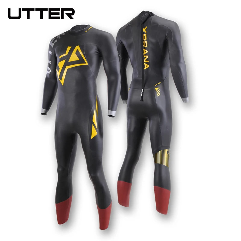 UTTER Xprana 5/3mm pianka do surfingu triathlonowego z pełnym rękawem Smoothskin Yamamoto neopren do pływania na otwartej wodzie Ironman