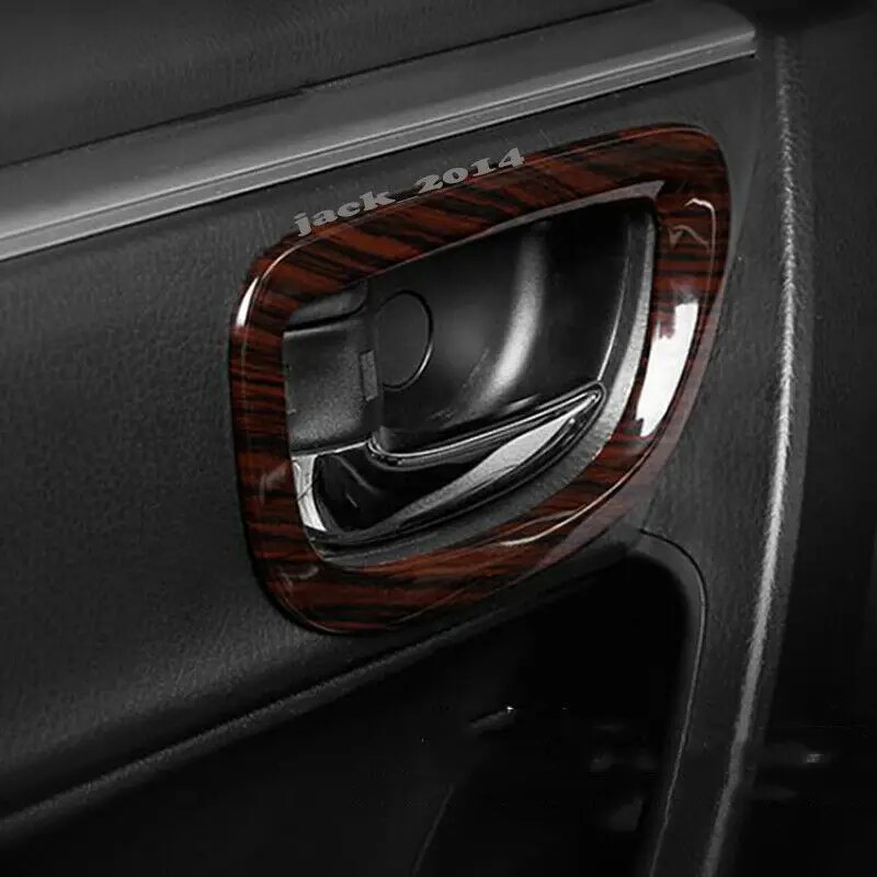 Peach wood grain Interior Inner Car Door Handle Bowl For Toyota Corolla 2014-2018