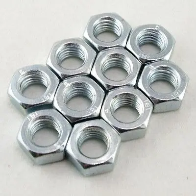 Pack of 10 Steel Metric M8x1.25mm Pitch Left Hand Thread Hex Nut