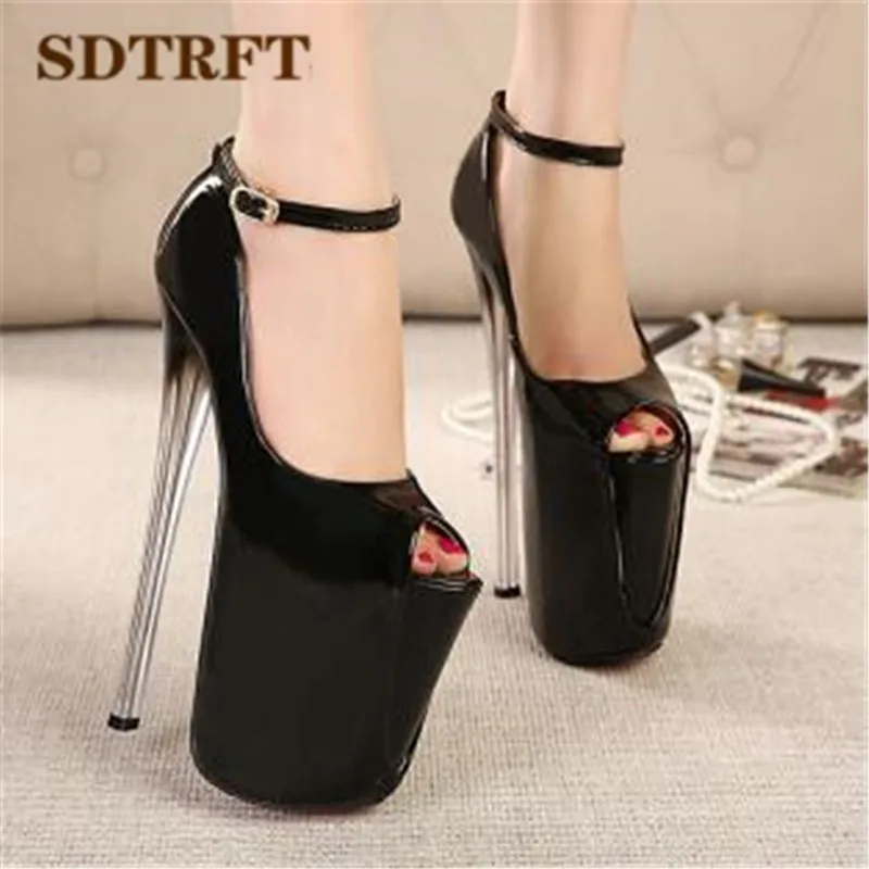 SDTRFT Crossdresser Summer Platforms Sandals 22 19 16cm thin high heels sexy Peep Toe club pumps women wedding shoes US14 15 16