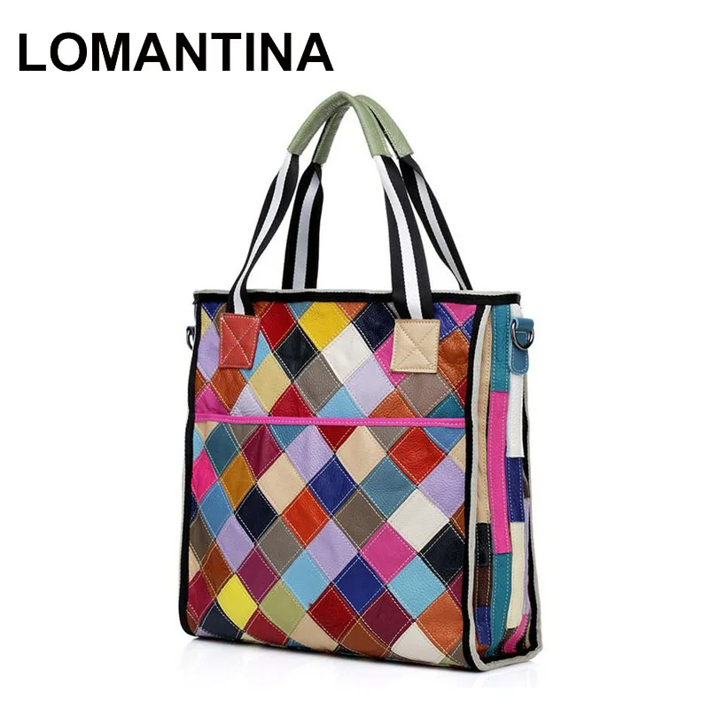 LOMANTINA Vintage Ladies Bags Famous Designer Brands High Quality Woman Bags Purses And Handbags Plaid Satchel