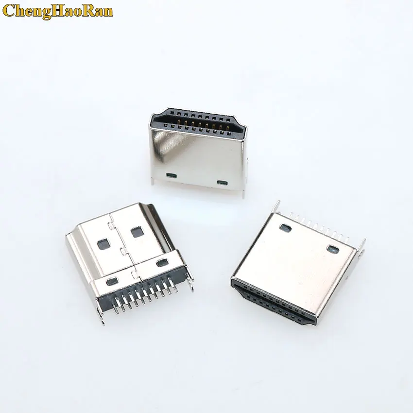 ChengHaoRan 1pcs HDMI 19 pin male plug interface Connector 1.6MM spacing for HD equipment HDMI socket