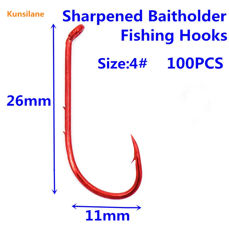 100pcs 4#  High Carbon Steel Long Shank Baitholder Fishing Hooks 9292 Chemically Sharpened with Free Shipping offset fishhooks