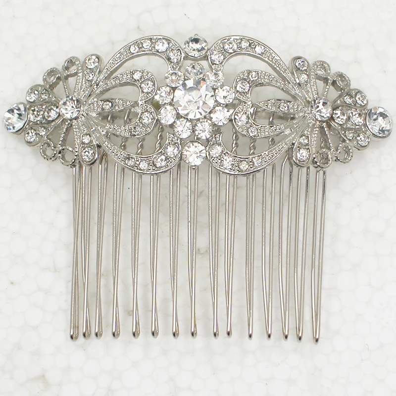 60pcs/lot Mixed Color (Can Notes Color) Wholesale 60piece/lot Clear Crystal Rhinestone hair Comb L045 A