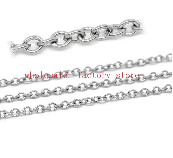 10meter in bulk    Stainless steel Thin 2mm / 3mm Oval Link chain Jewelry finding / marking Jewelry DIY