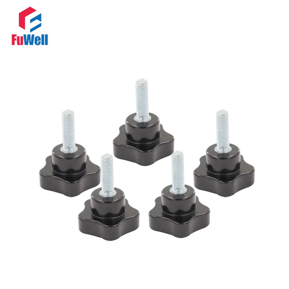 

5 шт., M8 x 20 мм, резьба 40 мм, диаметр головки, ручка со звездочкой, ручки, бесплатная доставка, замена винта на зажимные ручки