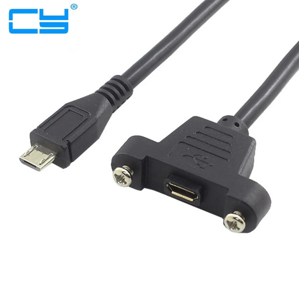 

Micro-USB 5pin Micro USB USB 2.0 Male Connector to Micro USB 2.0 Female Extension Cable 30cm 50cm With screws Panel Mount Hole