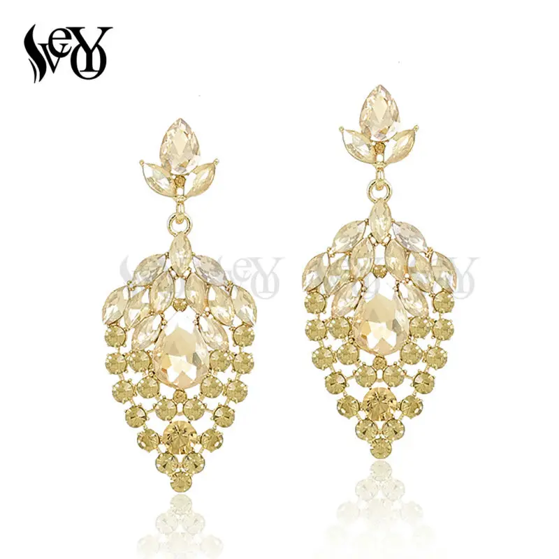 VEYO Crystal Drop Earrings for Women Luxury Rhinestone Earrings Top Quality Brinco New Arrival