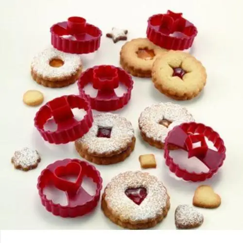 6PCS/LOT LINZER COOKIE CUTTERS DIY BAKING TOOL SET OF 6