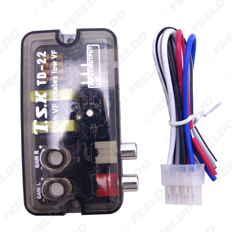 FEELDO 12V RCA Auto Car Stereo Audio Speaker Level Converter High VF Rotates Low VF Converter #HQ1588