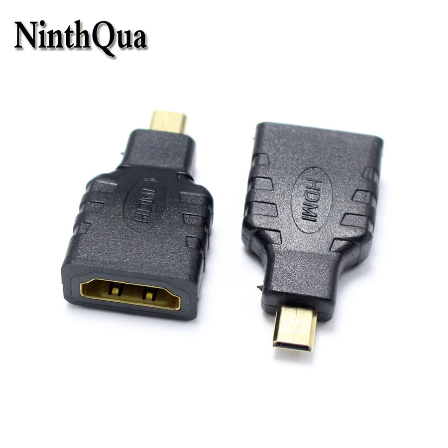 NinthQua 1pcs HDMI Standard Female jack to Micro HDMI Male Plug Converter Audio Connector Adapter for Phone HD TV Camera