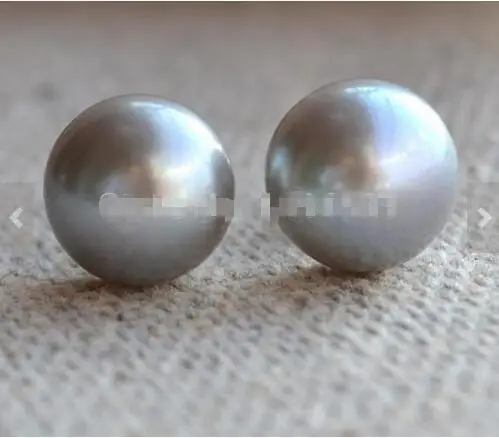 Wedding Bead Jewelry, Aaa 9.5 - 10MM Gray Freshwater Pearl Color Stud Earrings, Bridesmaid Earring, 925 Sterling Silver Jewelry