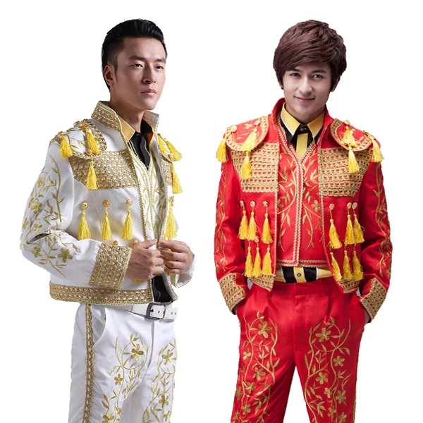 Spanish matador performance clothing men\'s European court embroidery dress stage performance suit Jacket + pants + vest