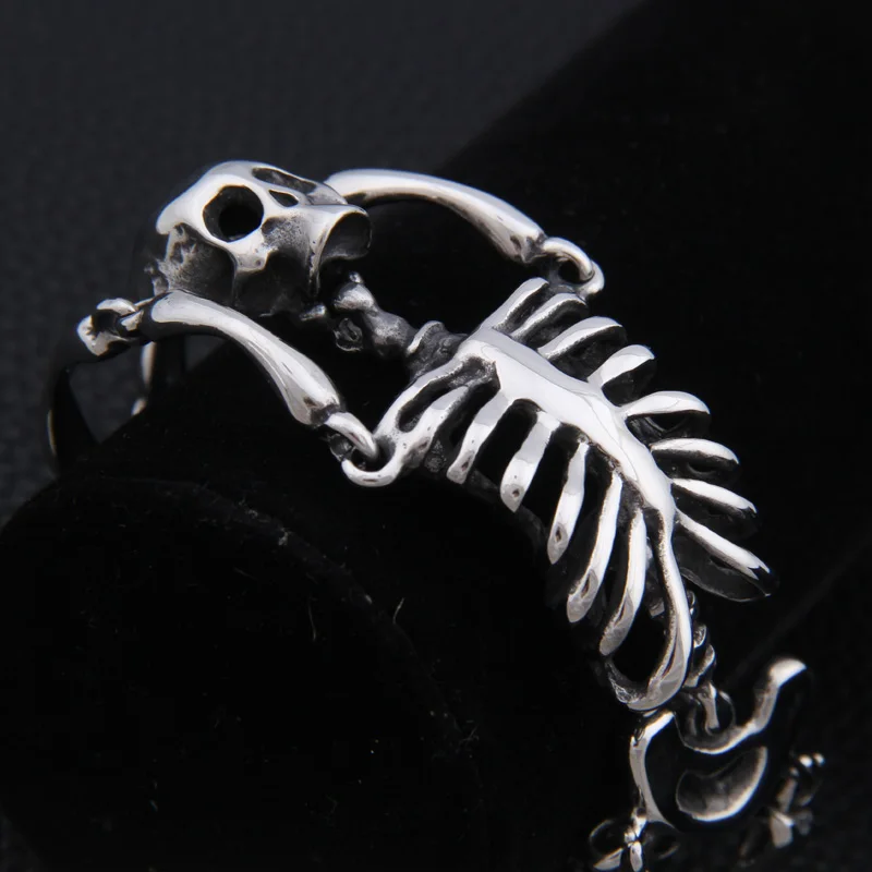2018 New Hyperbole Spring-Clasps Stainless Steel Skull Cuff Bracelets as men gift