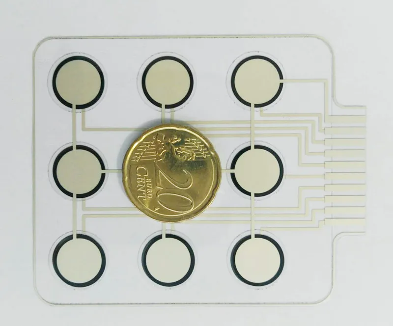 Piezoresistive flexible thin film pressure-sensitive switch Flexible Nano pressure sensor distributed Gradient induction switch