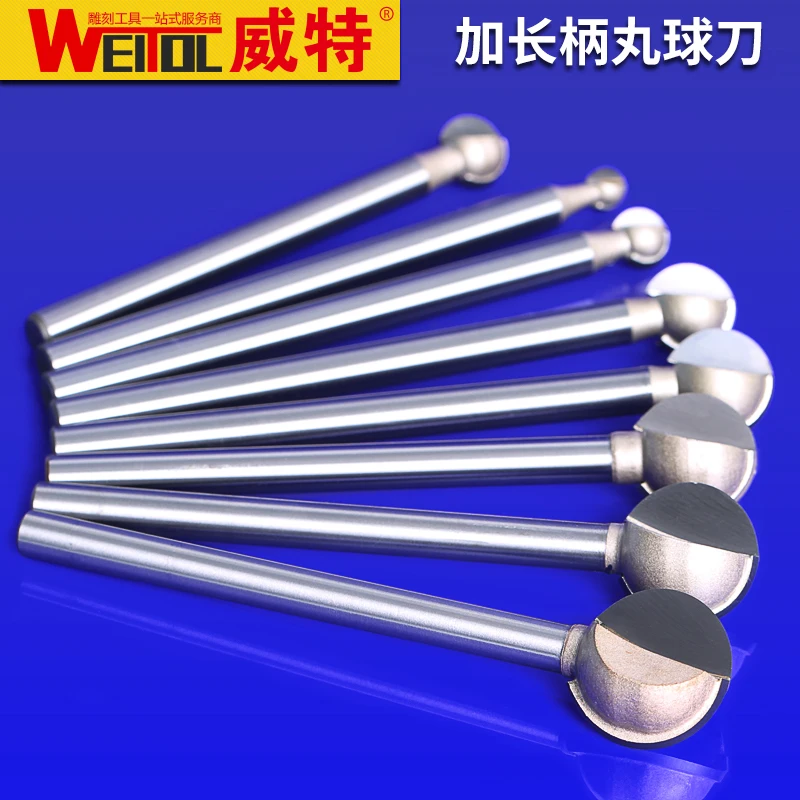 

WeiTol 1pcs cnc wood slotting bit wood machine Solid Carbide Milling Cutter lengthen round carving bit for MDF PVC acrylic