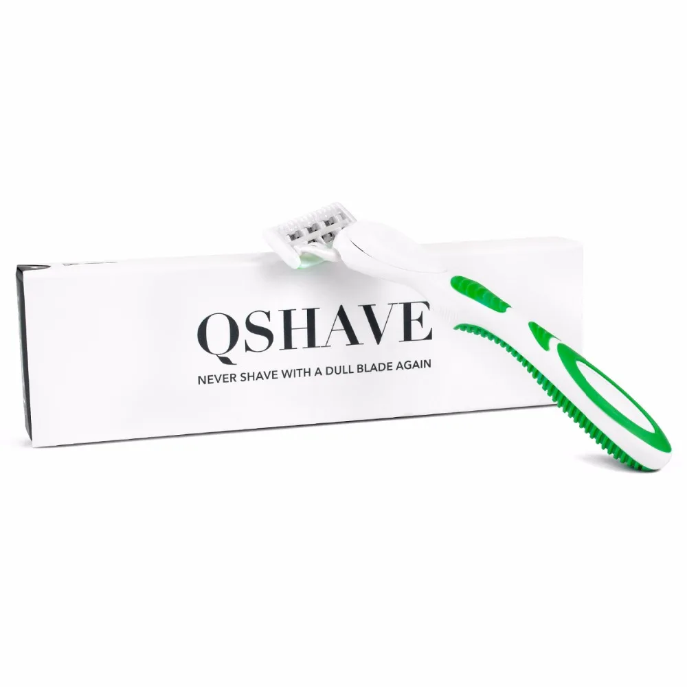 Qshave Green Series Lady Woman Shaving Razor birthday Valentine girl sister gift Hair Removal Epilator with 2pcs X5 USA Blade