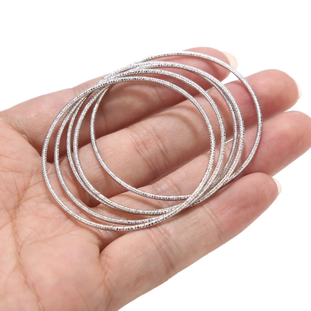 10pcs Stainless Steel Silver Tone Round Closed Circle Twisted Rings Charms Pendants Accessories 30mm/50mm