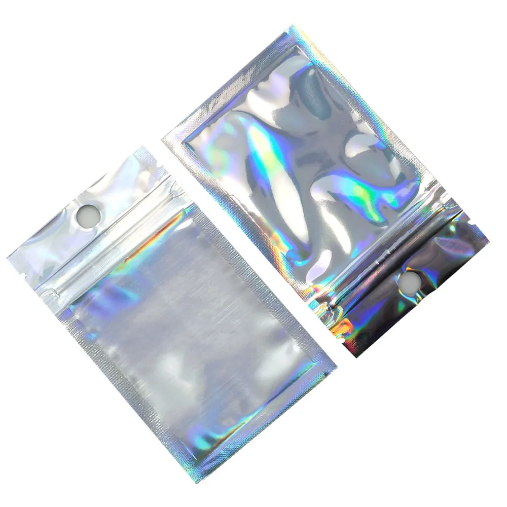 

DHL Clear Plastic Aluminum Foil Packaging Bag Zip Lock Self Sealing Hang Hole Flat Mylar Zipper Pouches Electronics Storage Bags