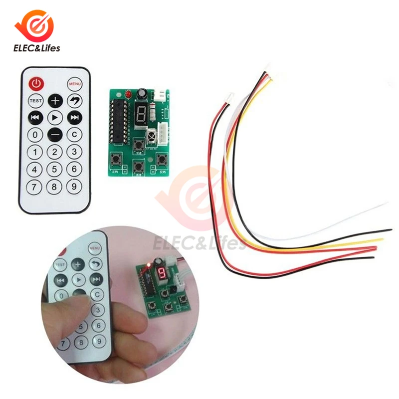 DC 5V Digital Stepper Motor Controller Driver Module 2-phase 4-wire Motor Driver Board Speed Regulator with Remote Control 4-6V