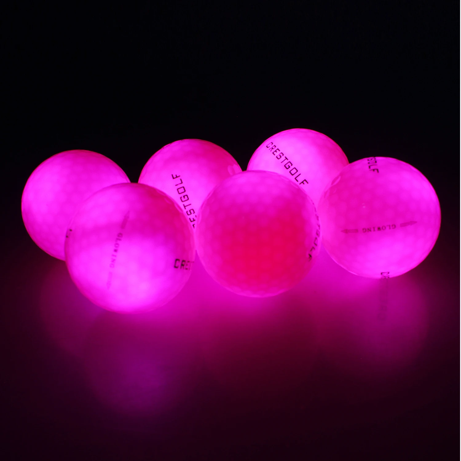 10 Pack Crestgolf Glow in The Dark Golf Balls for Night Light Up LED Golf Ball Six Colors for Your Choice