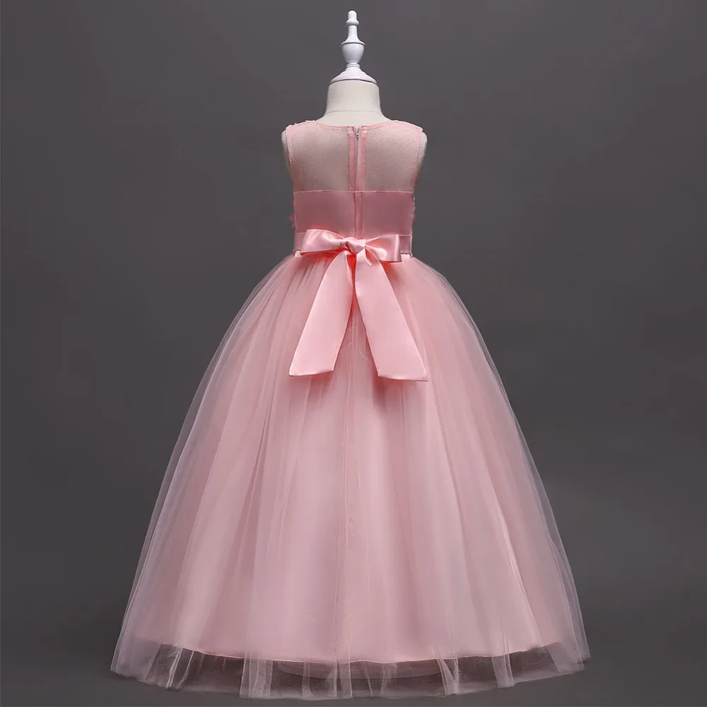 Jupe princesse bulle rose BH-591 #, robe longue de spectacle à fleurs pour filles, robe de bal de mariage, vêtements pour enfants, vente en gros