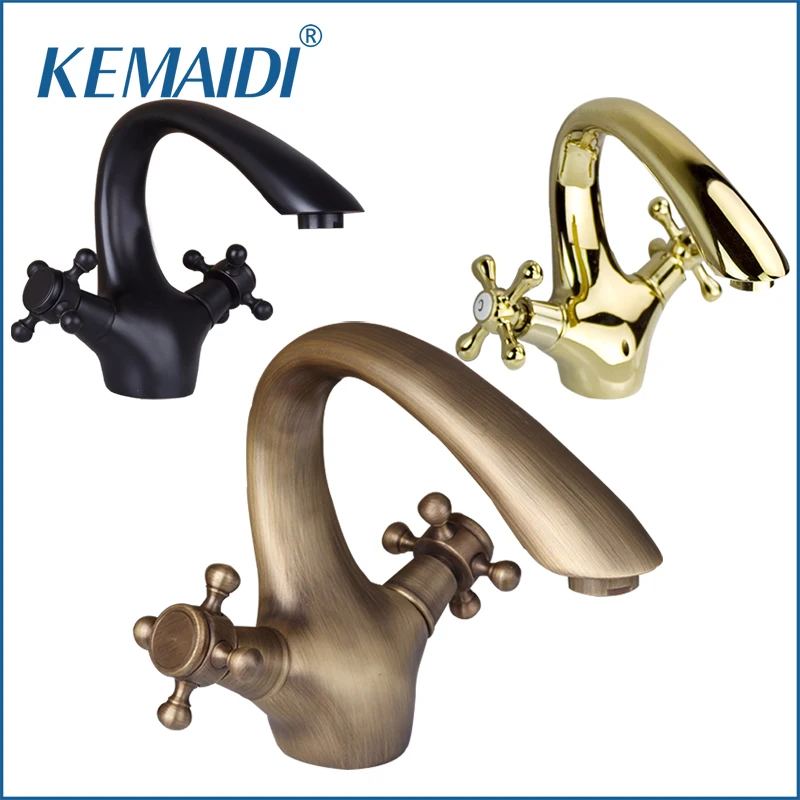 

KEMAIDI Contemporary Bathroom Faucet Antique Brass&ORB&Gold Polished Torneira Banheiro Bathroom Sink Tap Mixer Basin Faucets