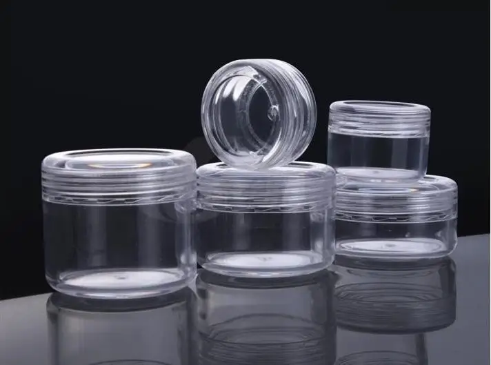 

Free Shipping 5000pcs 3g Transparent clear Cream Jar,3ml Clear Plastic jar, empty cosmetic containers