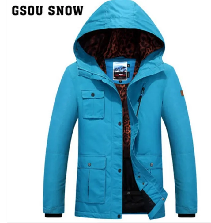 Clearance special Womens Orange Ski Jacket Multi-Pocket Snowboard Cycling Anorak Female Waterproof 10K Warm Snow Coat