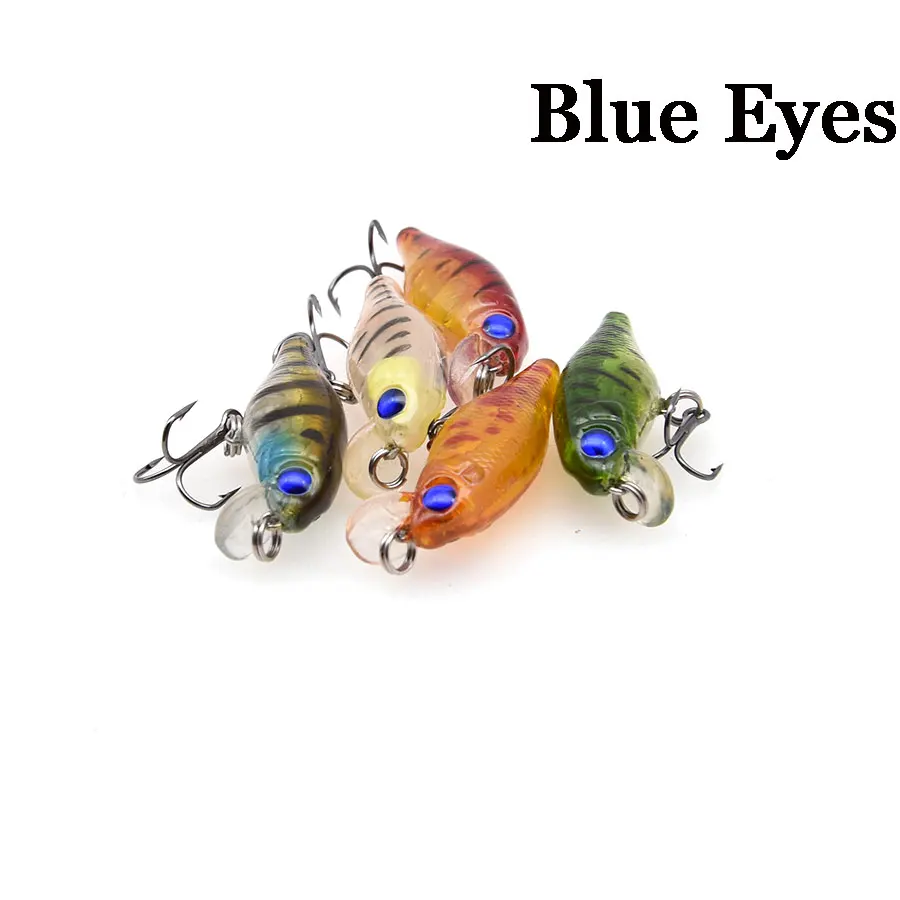 1 piece small artificial  hard plastic minnow lure bait , water fishing wobbler treble hook swimming bait
