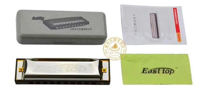 Easttop Harmonica Key of C 10 Hole Blues Harp Gaita De Boca Diatonica woodwind Musical Instruments Diatone Mouth Ogan Harmonika