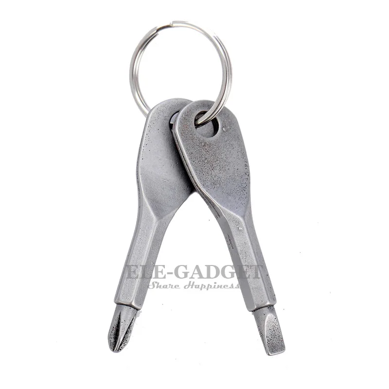 New 1 Set EDC Screwdriver Key With Keyring Emergency Self Defense Kit Portable Slotted/Phillips Screwdriver For Outdoor Camp