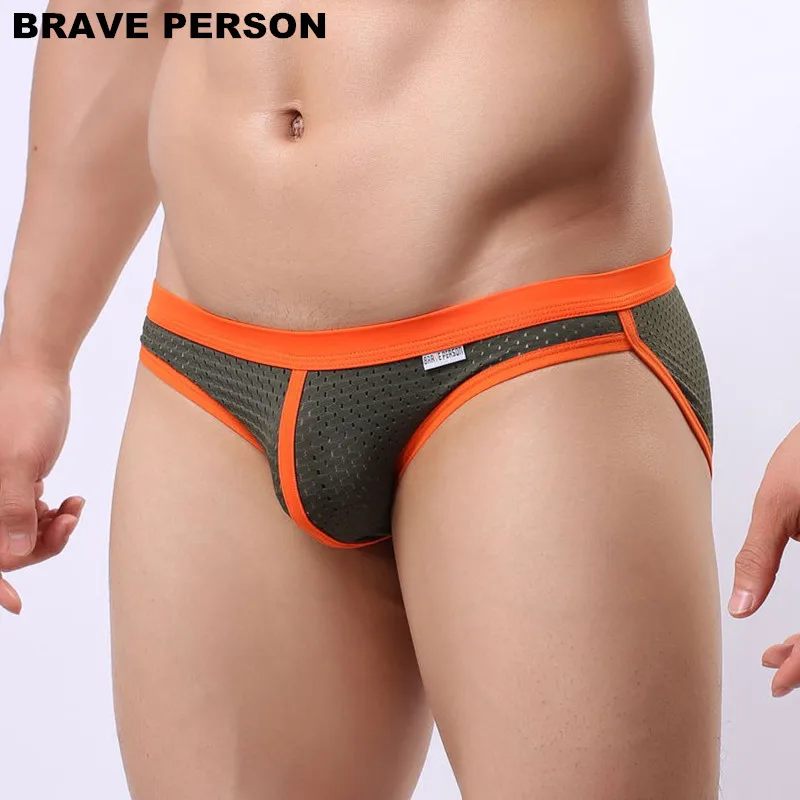 BRAVE PERSON Men Underwear Briefs High Quality Brand Underpants Briefs Shorts Bikinis Men Sexy Breathable Mesh Briefs