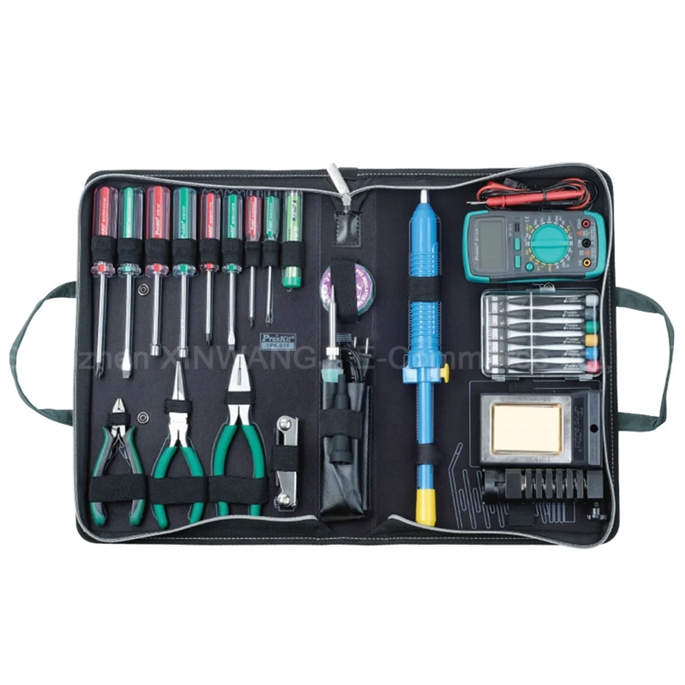 Pro'skit 1PK-616B-1 Electronic Maintenance Combination Tool Set Electrician Toolkit With Electric Meter Pliers Soldering Iron