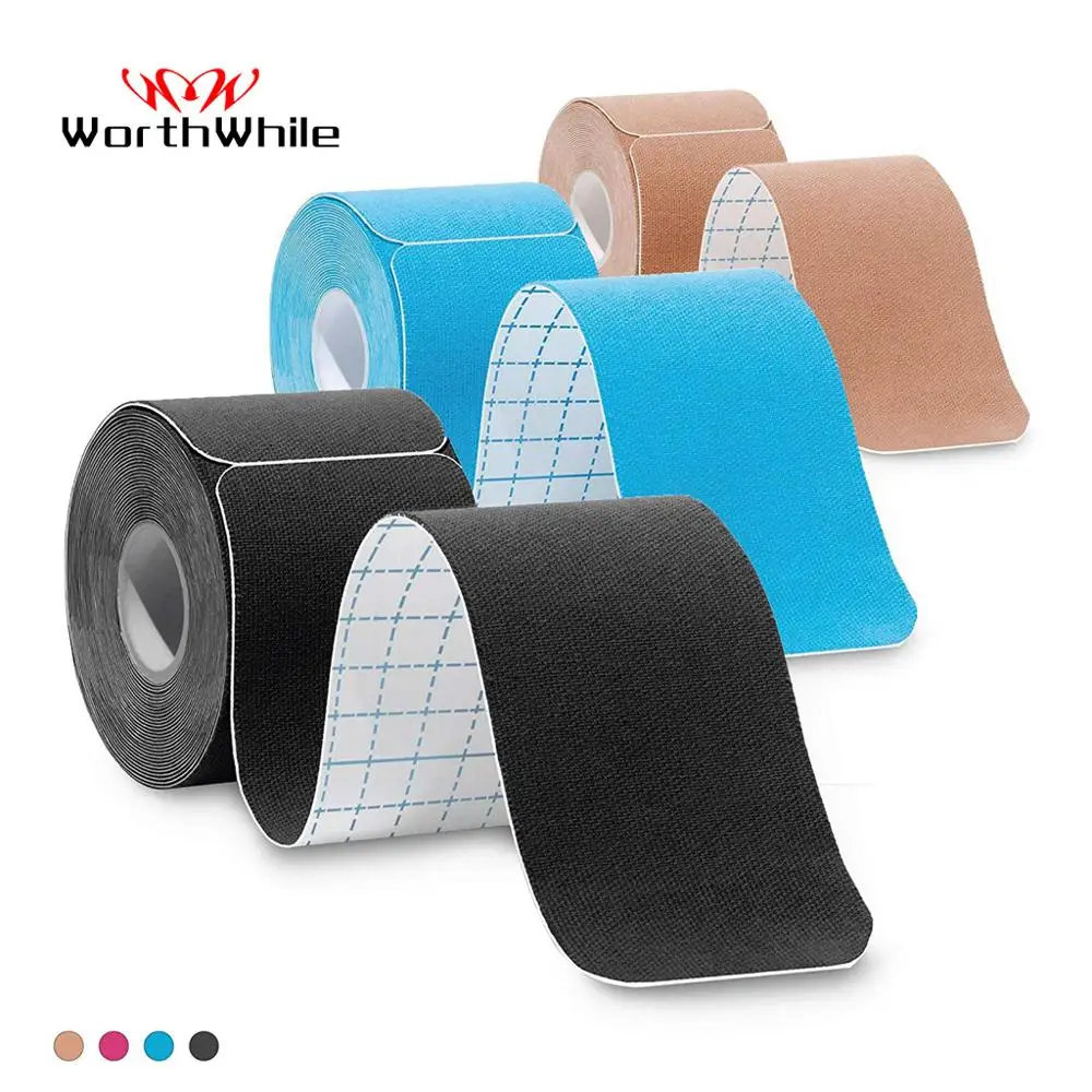 WorthWhile 5cm*5m Pre Cut Kinesiology Tape Athletic Recovery Elastic Tape Muscle Pain Relief Kneepads Fitness Sports Protector