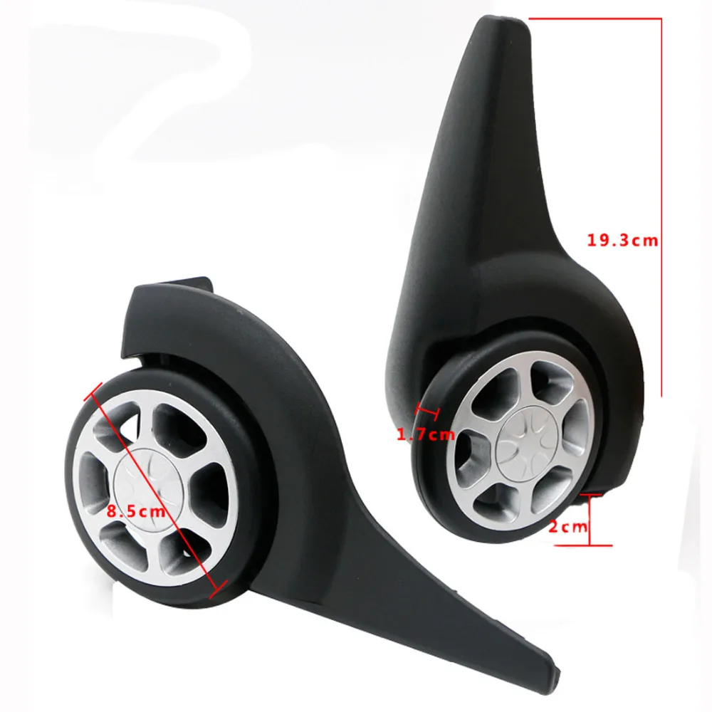 GUGULUZA 1 Pair Directional Luggage Wheel Suitcase Replacement Repair Wheels Parts For Travel Black  ST0029