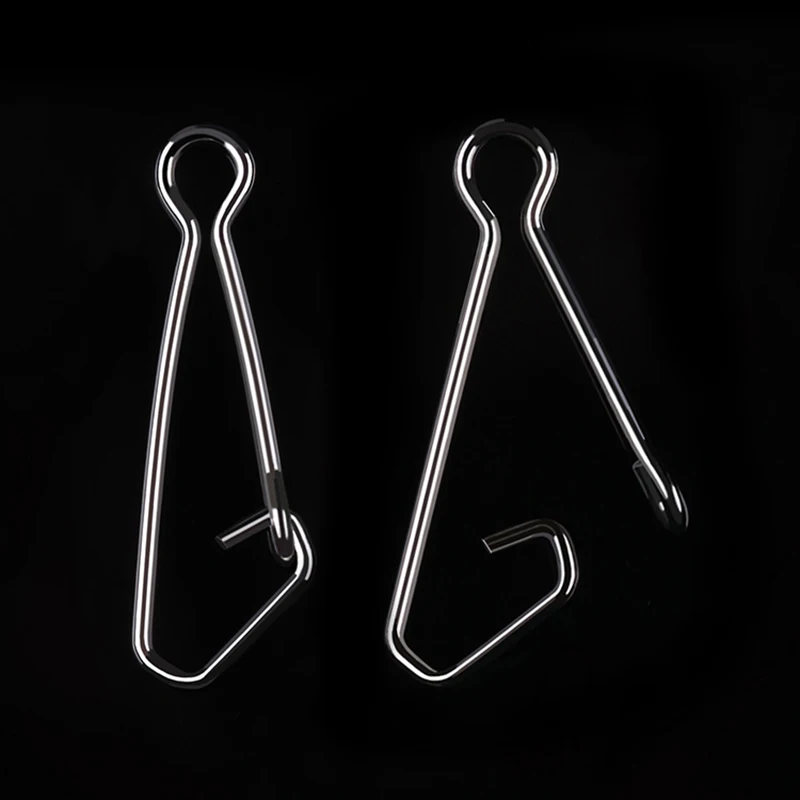 50 adet/kutu paslanmaz çelik balıkçılık kanca Snaps balıkçılık kanca hattı konektörü deniz okyanus döner Rolling yapış balıkçılık aracı