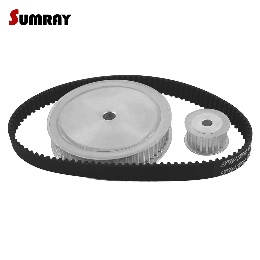 Reduction 1:3 HTD5M Gear Belt Pulley Kit 5M 20T 60T 100mm Center Distance Tooth Belt Pulley Set 5M-410 Timing Belt for CNC Parts