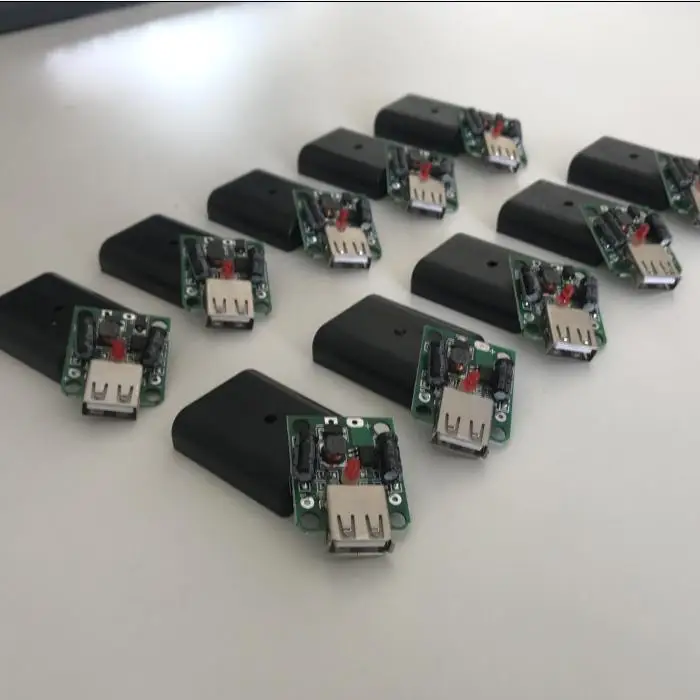 ALLMEJORES-controlador de Banco de energía de Panel Solar, regulador de voltaje USB de 5V y 2A, entrada de 6V-20V, salida de 5V con indicador LED, 10 unids/lote