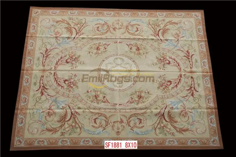 

Pure hand woven wool carpet french aubusson rugs 244CMX305CM 8 X 10 gc016aubsf1881