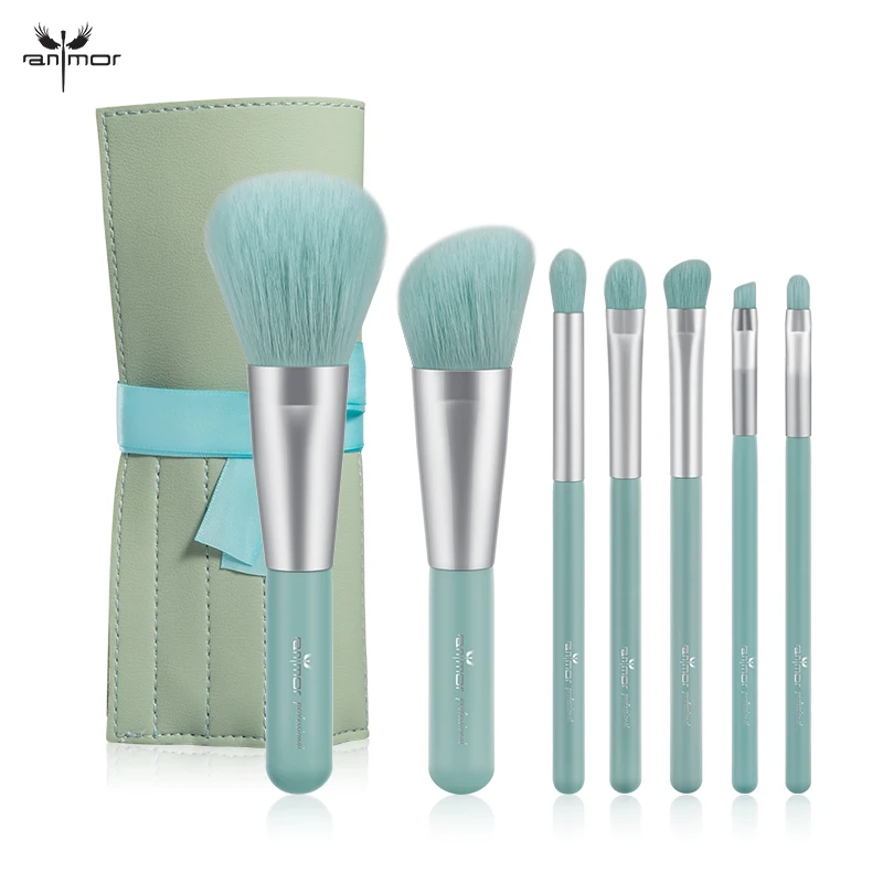 

ANMOR 7Pcs Makeup Brushes Set Powder Blending Angled Shading Eyebrow Contour Make Up Brush With Bag Recommendation