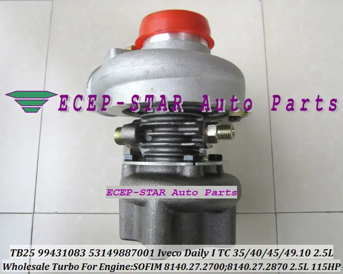 TB2509 53149707001 466974-0002 466974-0003 841844 Turbo Turbocharger For IVECO Daily I 35.10 40.10 45.10 49.10 2.5L 8140.27.2700