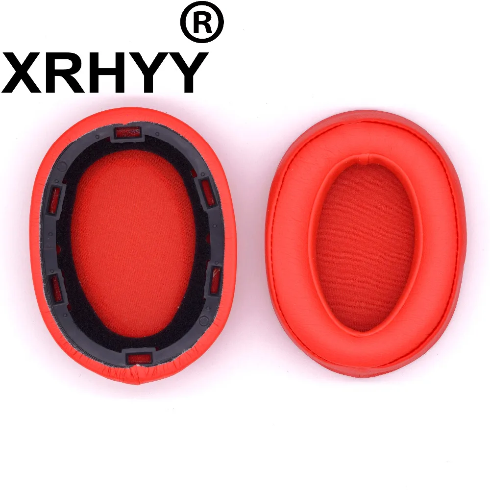 XRHYY Red Replacement Ear Pads Earpud Cushions Cover For Sony MDR-100A MDR-100ABN Headphone + Free Rotate Cable Clip