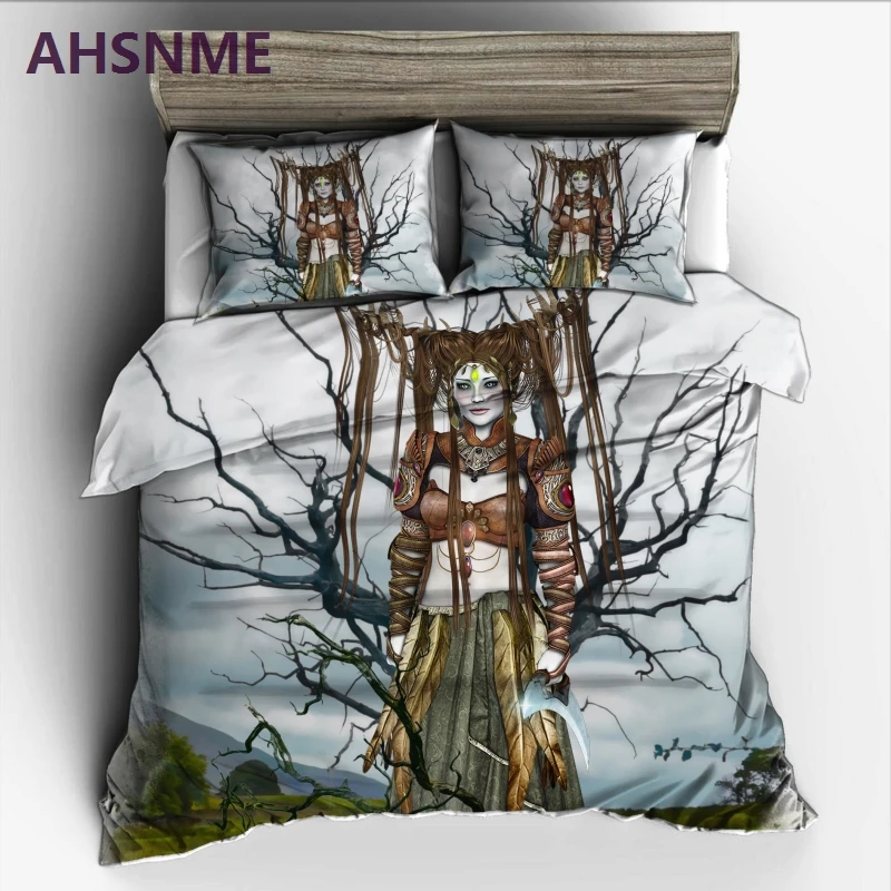 AHSNME Cartoon girl under the tree Bedding Set High-definition Print Quilt Cover for US AU EU Size market jogo de cama