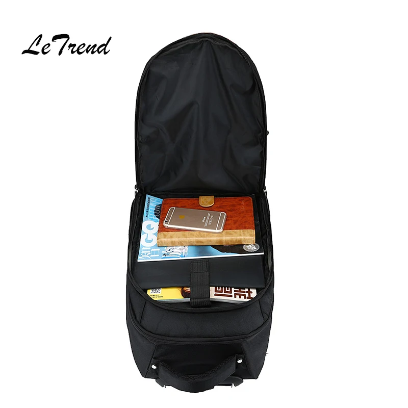 Letrend Business Oxford Travel Bag Men Large Capacity Backpack Women Rolling Luggage Trolley Case Carry On Wheels Suitcase