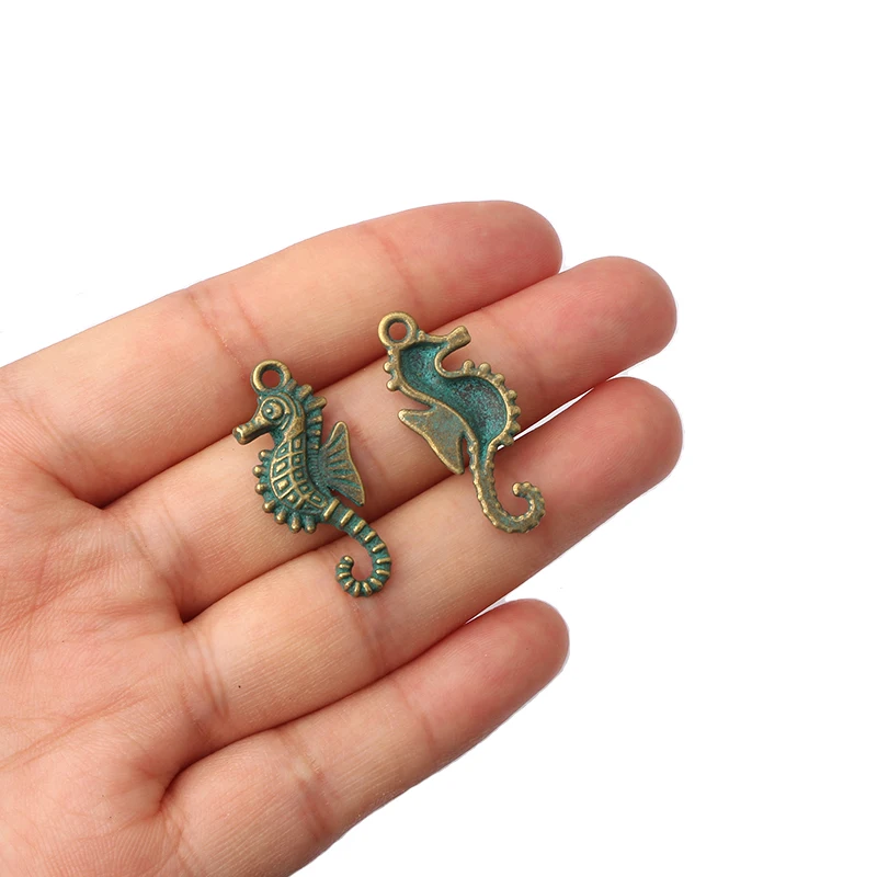 20PCS Antique Bronze Tone Seahorse Hippocampus Charms Pendants Fits DIY Necklace Jewelry Handmade Findings Making 29*12mm