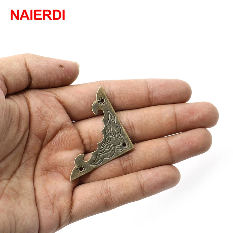NAIERDI 10PCS Decoration Corner Bracket Antique Jewelry Wooden Box Foot Leg Corner Protector Crafts Furniture Fittings Hardware